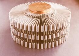 thermally conductive adhesive used in a heatsink heat exchanger