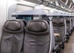 adhesive for railcar vehicle seats applied to seats in a train in Australia