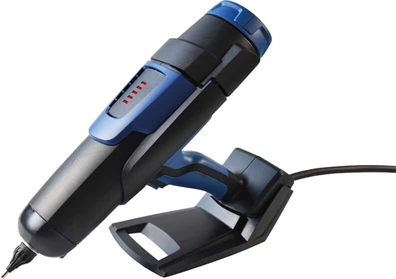 pneumatic glue gun for hot melt adhesives on its stand
