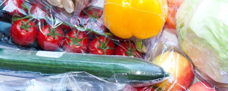 fruit and vegetables with plastic. we deliver green alternatives